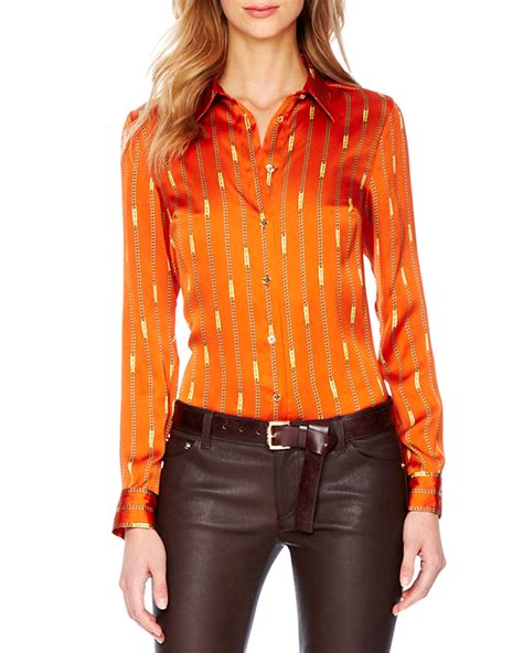 michael kors orange top|macy's michael kors tops women's.